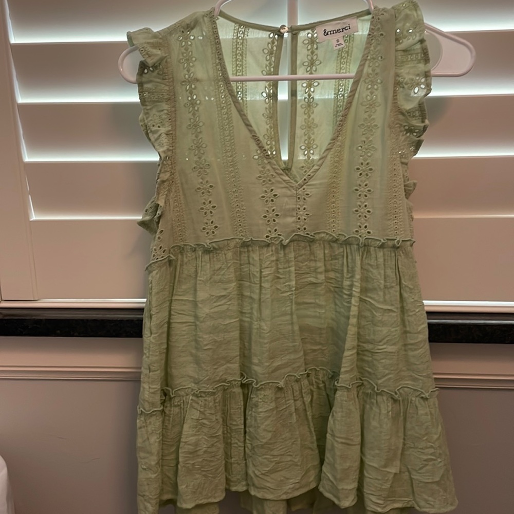 &Merci green flow tank top